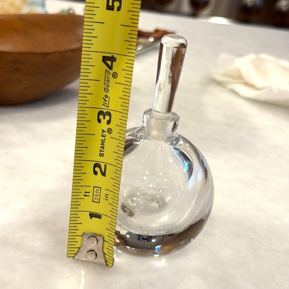 Orrefors of Sweden Crystal Perfume Bottle With Stopper Signed Elegant Design - Picture 7 of 7